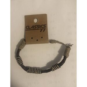 Classics 77 Adjustable Brown Leather And Cords Bracelet Anklet Boho‎ Beach New
